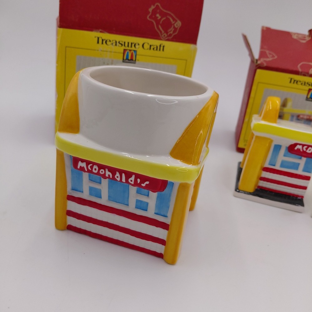 Vtg 90s McDonalds Arch Salt & Pepper Shakers & Mug Rare Treasure Chest Boxes NOS - Picture 5 of 7